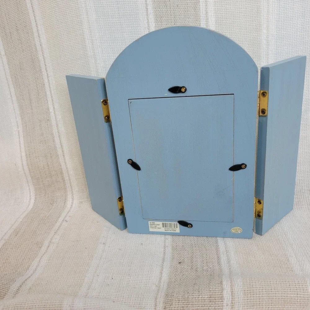 Vintage Lighthouse Folding Picture Photo Frame Blue